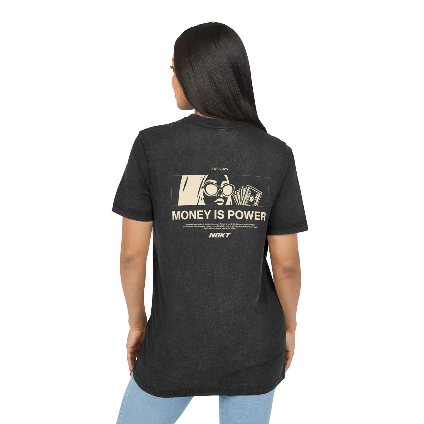 Acid Washed Round Neck Tee