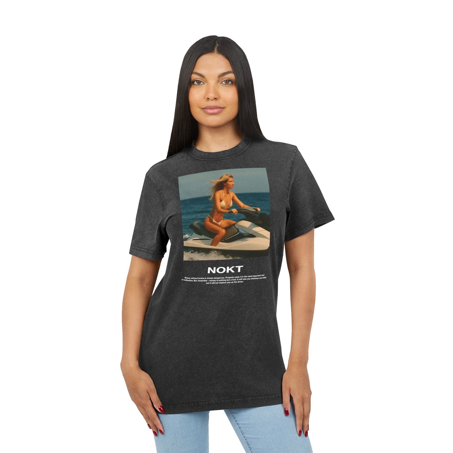 Acid Washed Round Neck Jetski Tee