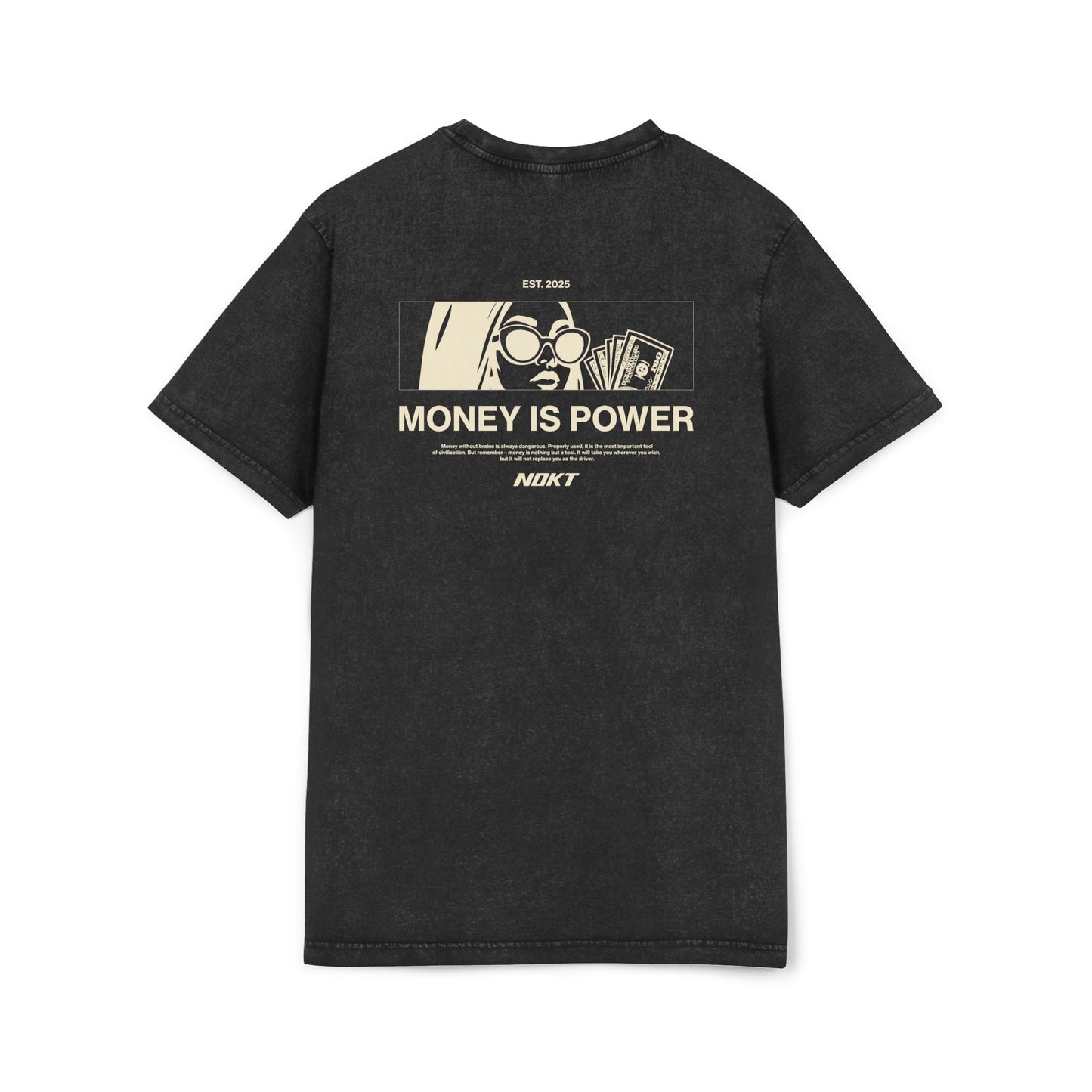 Acid Washed Round Neck Tee