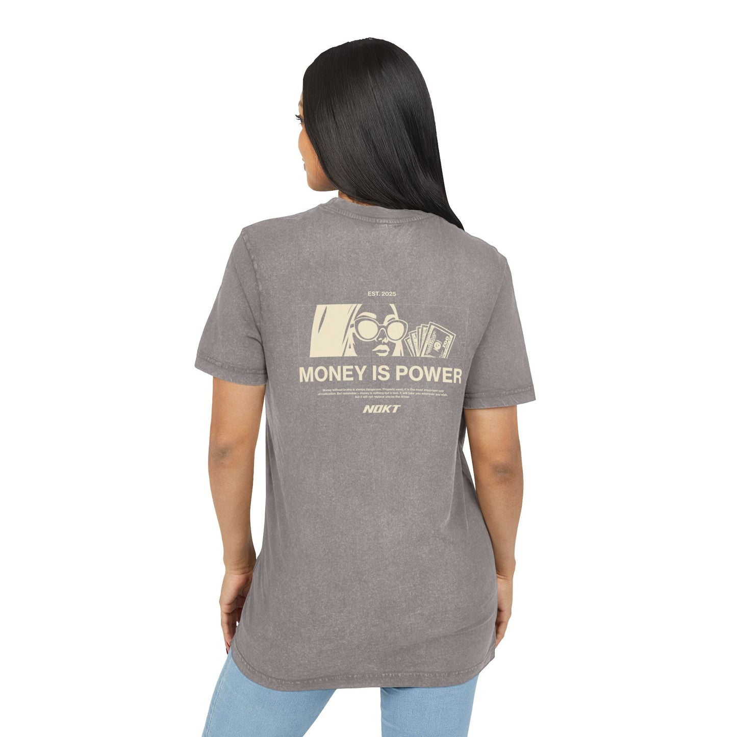 Acid Washed Round Neck Tee