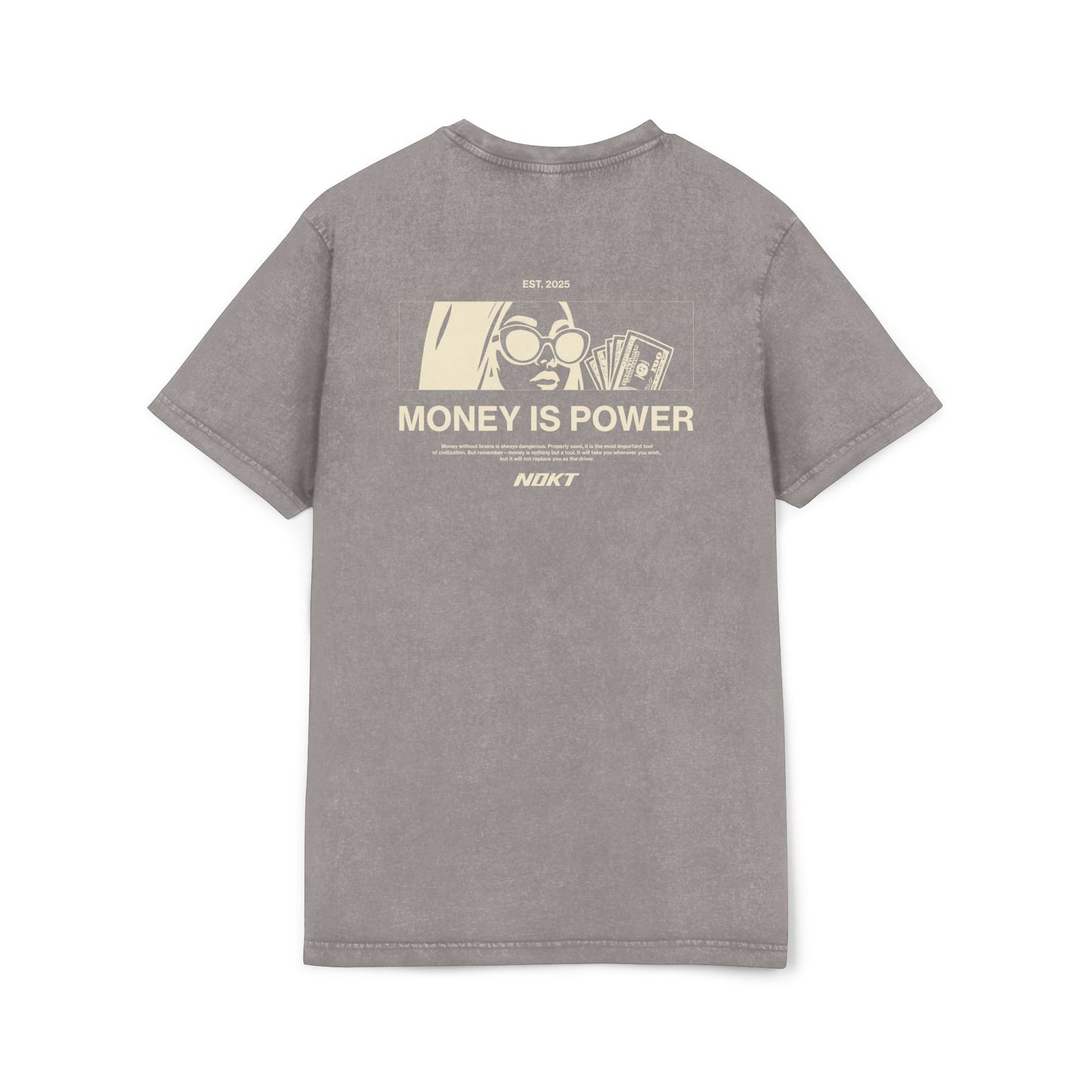 Acid Washed Round Neck Tee